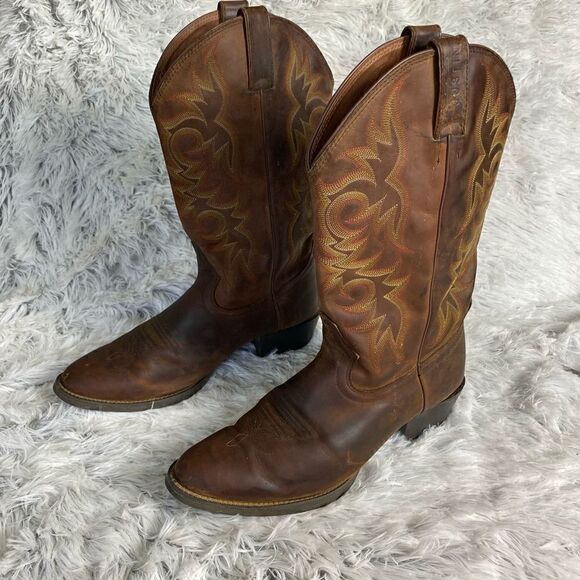 Justin Brown Buck Cowboy Boots - Picture 2 of 6